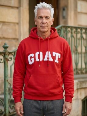 Gallery Red GOAT Hoodie with White Lettering